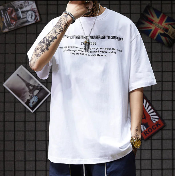 Trendy Hip-Hop Short Sleeve T-Shirt for Men (Pump Cover)