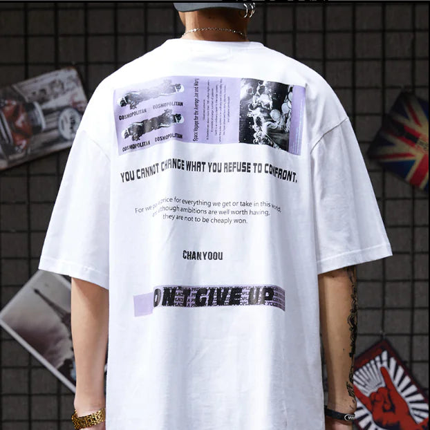 Trendy Hip-Hop Short Sleeve T-Shirt for Men (Pump Cover)