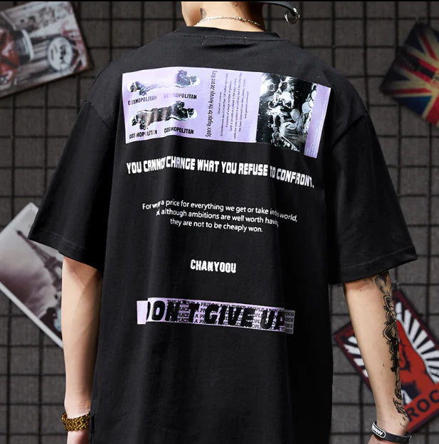 Trendy Hip-Hop Short Sleeve T-Shirt for Men (Pump Cover)